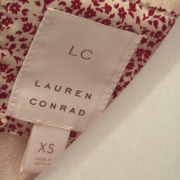 LC Lauren Conrad Cream Faux Suede Moto Jacket - Size XS - Picture 2 of 9